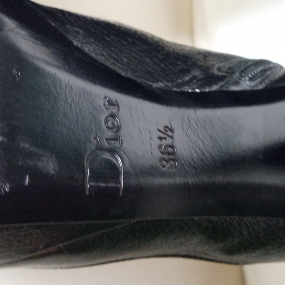 Dior (Authentic) Black Suede & Leather Ankle Bootie Heel Sz 36.5 - Picture 11 of 16